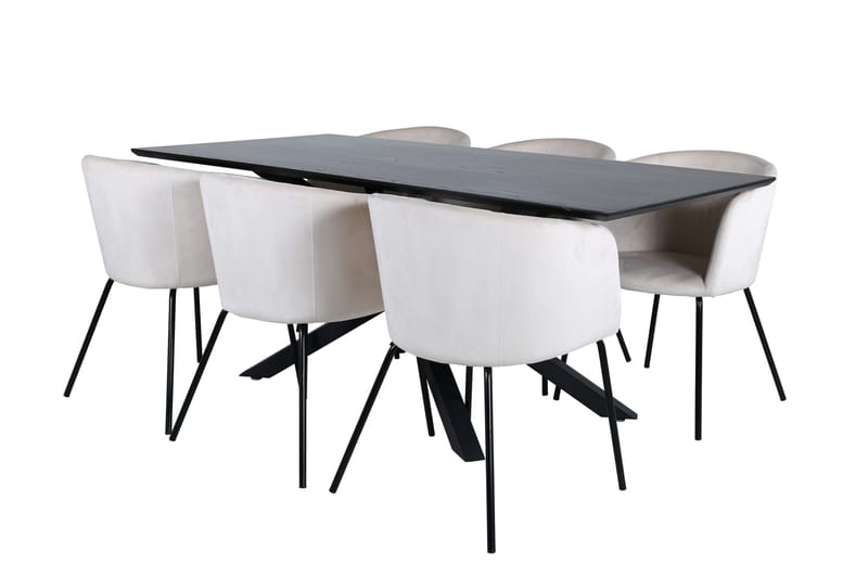 Piazza Matgrupp 180 cm Rektangulär med 6 Berit stolar, Beige