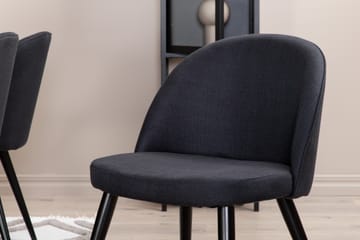 Piazza Matgrupp 180 cm Rektangulär med 6 Velvet stolar - Svart - Möbler - Bord & matgrupp - Matgrupp