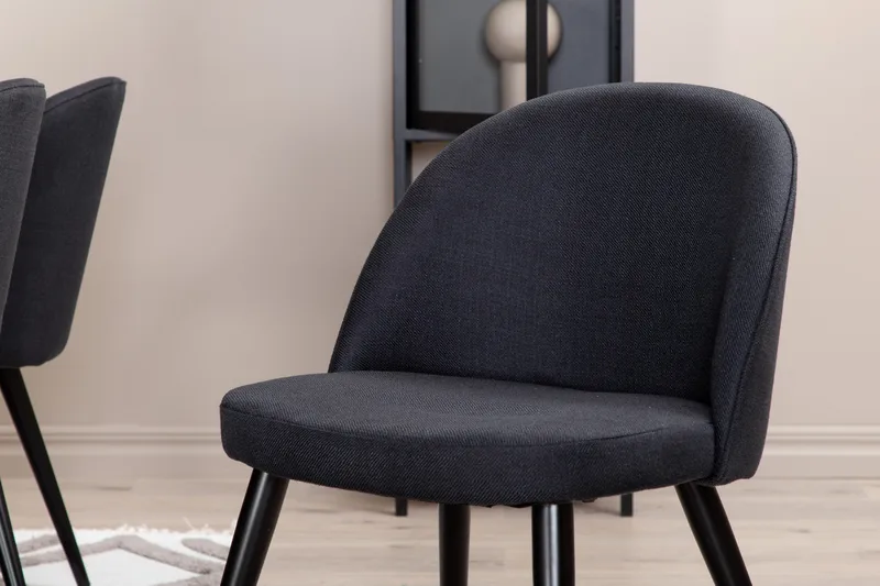 Piazza Matgrupp 180 cm Rektangulär med 6 Velvet stolar - Svart - Möbler - Bord & matgrupp - Matgrupp