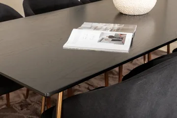 Pipi Matgrupp 190 cm inkl 6 Kullersbro Stolar - Svart/Koppar/Brun - Möbler - Bord & matgrupp - Matgrupp