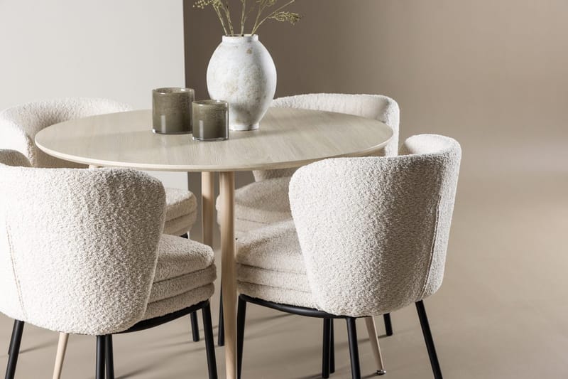 Plaza Matbord 100 cm med 4 Agnes Matstol