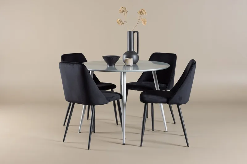 Plaza Matbord 100 cm med 4 Night Matstol