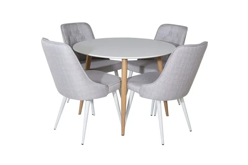 Plaza Matbord 100 cm med 4 Velvet Deluxe Matstol - Möbler - Bord & matgrupp - Matgrupp
