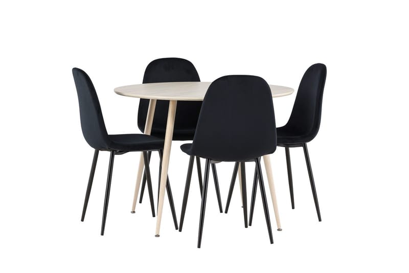 Plaza Matbord 100 cm med 4 Polar Köksstol - Möbler - Bord & matgrupp - Matgrupp