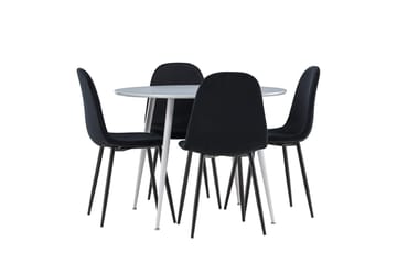 Plaza Matbord 100 cm med 4 Polar Köksstol - Möbler - Bord & matgrupp - Matgrupp