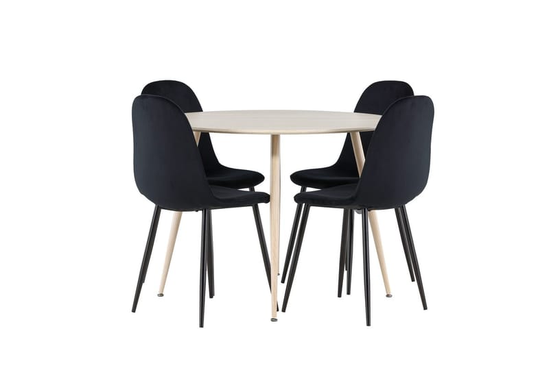 Plaza Matbord 100 cm med 4 Polar Köksstol - Möbler - Bord & matgrupp - Matgrupp
