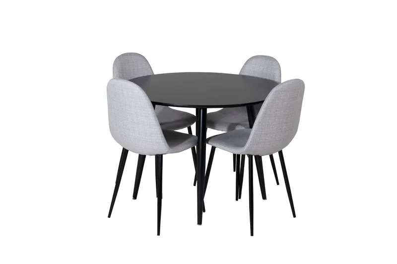 Plaza Matbord 100x100 cm med 4 Polar Matstol