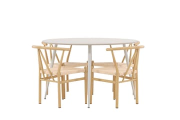 Plaza Matbord 120 cm med 4 Alfons Karmstol - Möbler - Bord & matgrupp - Matgrupp