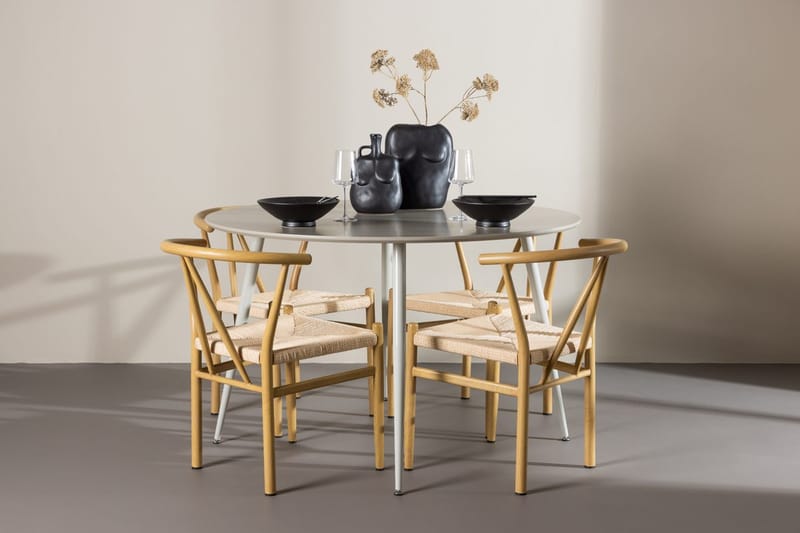 Plaza Matbord 120 cm med 4 Alfons Karmstol