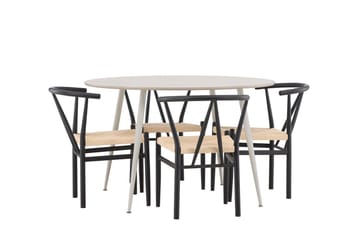 Plaza Matbord 120 cm med 4 Alfons Karmstol - Möbler - Bord & matgrupp - Matgrupp
