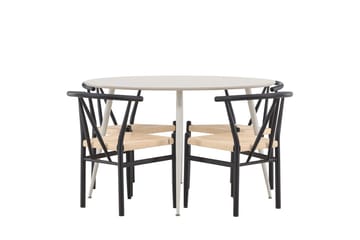 Plaza Matbord 120 cm med 4 Alfons Karmstol - Möbler - Bord & matgrupp - Matgrupp