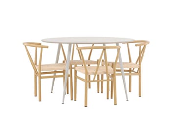 Plaza Matbord 120 cm med 4 Alfons Karmstol - Möbler - Bord & matgrupp - Matgrupp