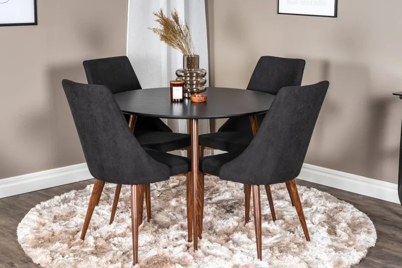 Plaza Matbord Runt med 4 Leone Matstol