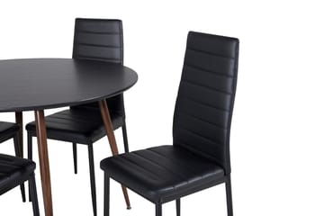 Plaza Matbord Runt med 4 Slim Matstol - Möbler - Bord & matgrupp - Matgrupp