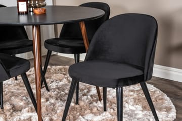 Plaza Matbord Runt med 4 Velvet Köksstol Sammet - Möbler - Bord & matgrupp - Matgrupp