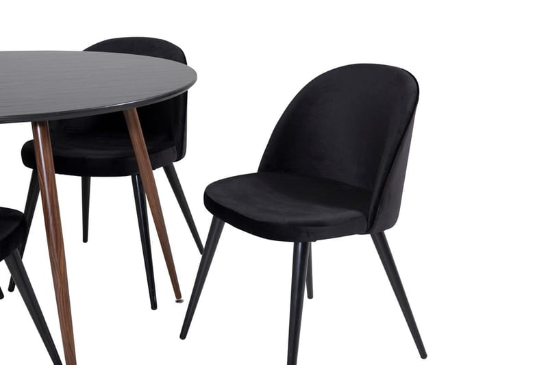 Plaza Matbord Runt med 4 Velvet Köksstol Sammet - Möbler - Bord & matgrupp - Matgrupp