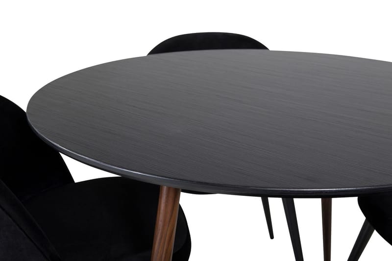 Plaza Matbord Runt med 4 Velvet Köksstol Sammet - Möbler - Bord & matgrupp - Matgrupp