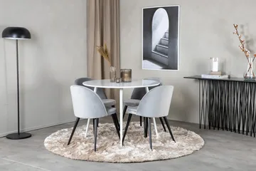 Plaza Matbord Runt med 4 Velvet Köksstol Sammet - Möbler - Bord & matgrupp - Matgrupp