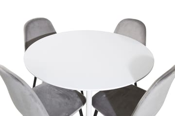 Plaza Matbord Runt med 4 Polar Köksstol - Möbler - Bord & matgrupp - Matgrupp