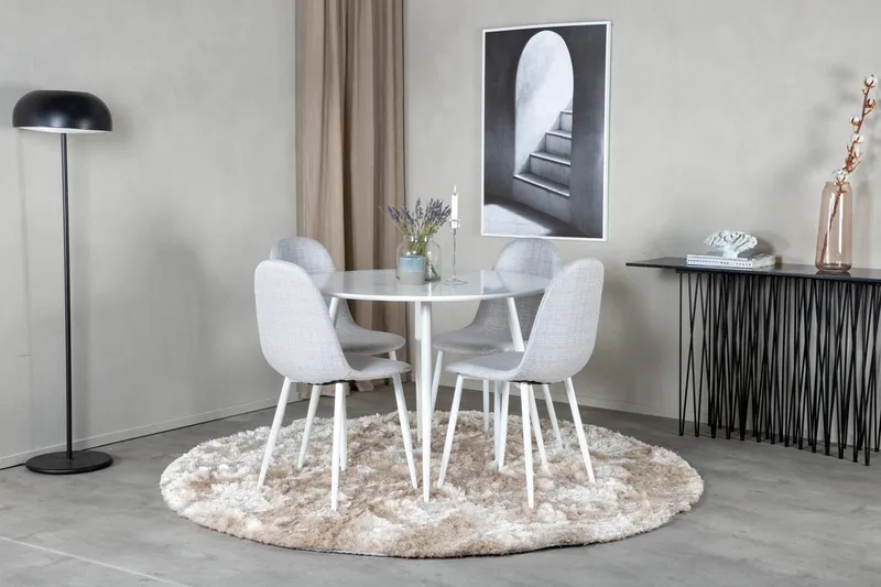 Plaza Matbord Runt med 4 Polar Matstol