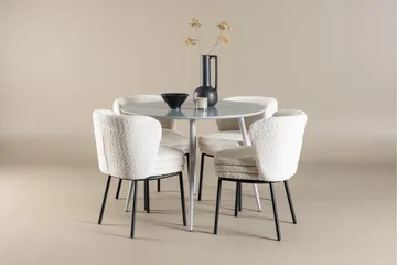 Plaza Matgrupp 100 cm Rund med 4 Agnes stolar - Grå/Vit - Möbler - Bord & matgrupp - Matgrupp