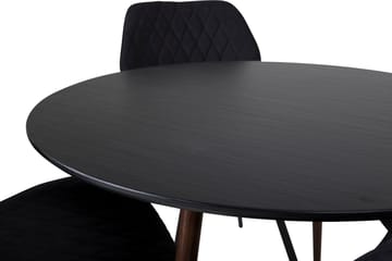 Plaza Matgrupp 100 cm Rund med 4 Gemma stolar - Svart - Möbler - Bord & matgrupp - Matgrupp