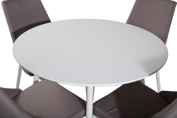 Plaza Matgrupp 100 cm Rund med 4 Leone stolar - Grå - Möbler - Bord & matgrupp - Matgrupp