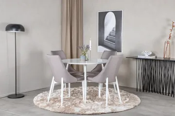 Plaza Matgrupp 100 cm Rund med 4 Leone stolar - Grå - Möbler - Bord & matgrupp - Matgrupp