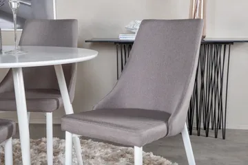 Plaza Matgrupp 100 cm Rund med 4 Leone stolar - Grå - Möbler - Bord & matgrupp - Matgrupp