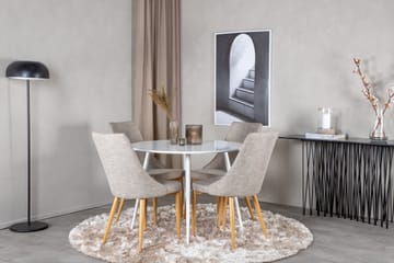 Plaza Matgrupp 100 cm Rund med 4 Leone stolar - Ljusgrå - Möbler - Bord & matgrupp - Matgrupp