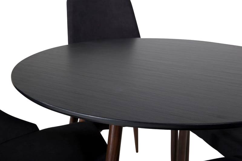 Plaza Matgrupp 100 cm Rund med 4 Leone stolar - Svart - Möbler - Bord & matgrupp - Matgrupp