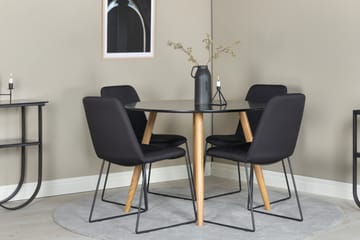 Plaza Matgrupp 100 cm Rund med 4 Muce stolar - Svart - Möbler - Bord & matgrupp - Matgrupp