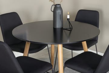 Plaza Matgrupp 100 cm Rund med 4 Muce stolar - Svart - Möbler - Bord & matgrupp - Matgrupp