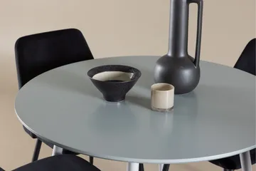 Plaza Matgrupp 100 cm Rund med 4 Night stolar - Grå/Svart - Möbler - Bord & matgrupp - Matgrupp