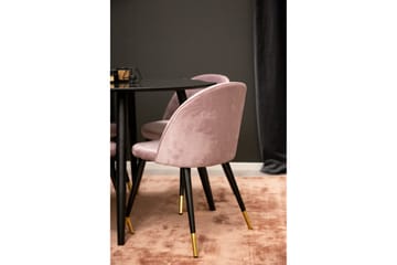 Plaza Matgrupp 100 cm Rund med 4 Velvet stolar - Svart - Möbler - Bord & matgrupp - Matgrupp