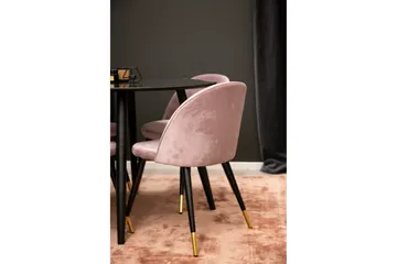 Plaza Matgrupp 100 cm Rund med 4 Velvet stolar - Svart - Möbler - Bord & matgrupp - Matgrupp