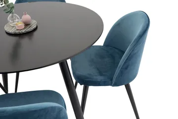 Plaza Matgrupp 100 cm Rund med 4 Velvet stolar - Möbler - Bord & matgrupp - Matgrupp