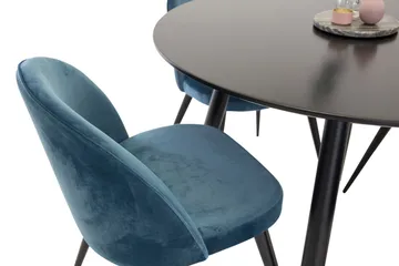 Plaza Matgrupp 100 cm Rund med 4 Velvet stolar - Möbler - Bord & matgrupp - Matgrupp