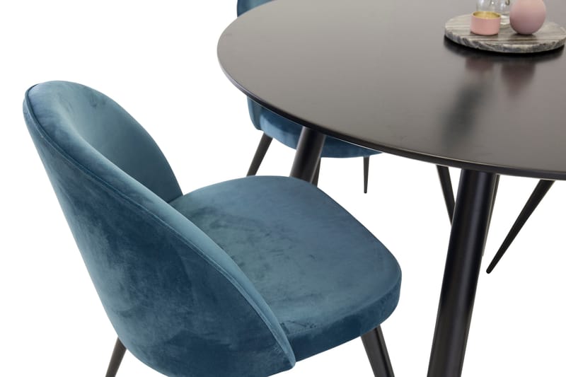 Plaza Matgrupp 100 cm Rund med 4 Velvet stolar - Möbler - Bord & matgrupp - Matgrupp