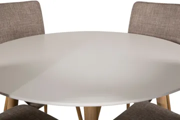Plaza Matgrupp 100 cm Rund med 4 Windu Lyx stolar - Ljusgrå - Möbler - Bord & matgrupp - Matgrupp