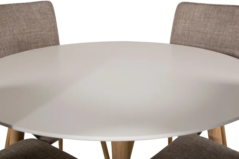 Plaza Matgrupp 100 cm Rund med 4 Windu Lyx stolar - Ljusgrå - Möbler - Bord & matgrupp - Matgrupp