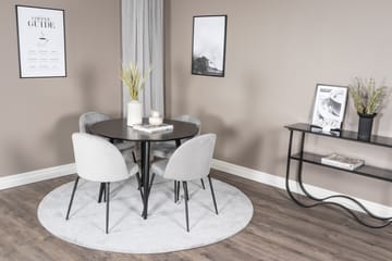 Plaza Matgrupp 100 cm Rund med 4 Wrinkles stolar - Svart - Möbler - Bord & matgrupp - Matgrupp