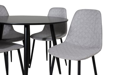 Plaza Matgrupp 100 cm Rund med 4 Polar stolar - Svart - Möbler - Bord & matgrupp - Matgrupp