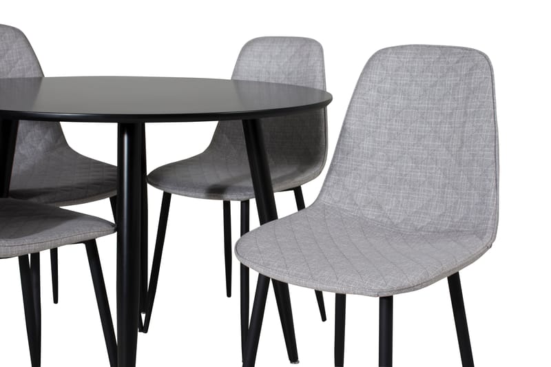 Plaza Matgrupp 100 cm Rund med 4 Polar stolar - Svart - Möbler - Bord & matgrupp - Matgrupp