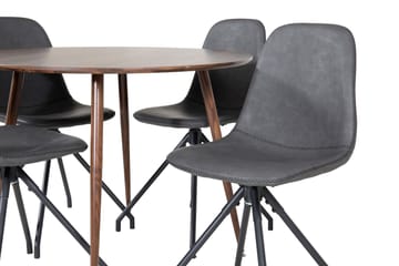 Plaza Matgrupp 100 cm Rund med 4 Polar stolar - Svart - Möbler - Bord & matgrupp - Matgrupp