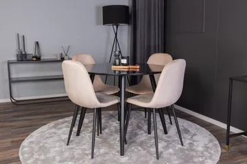 Plaza Matgrupp 100 cm Rund med 4 Polar stolar - Möbler - Bord & matgrupp - Matgrupp