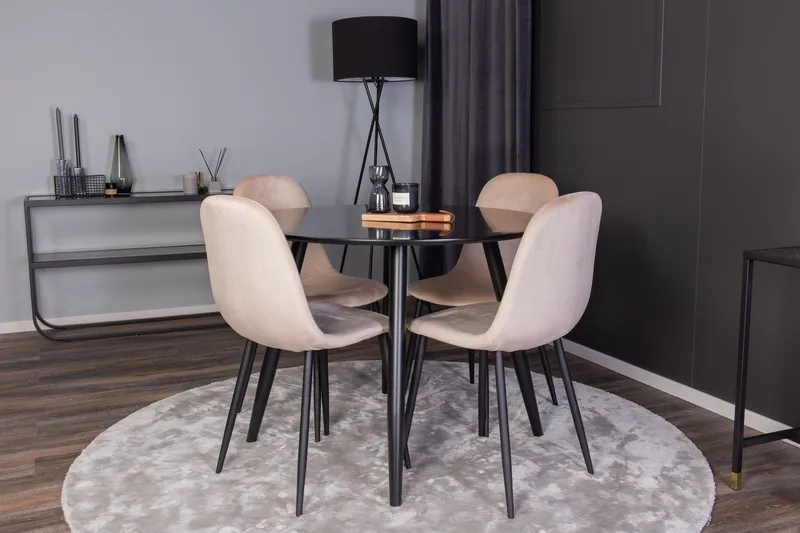 Plaza Matgrupp 100 cm Rund med 4 Polar stolar