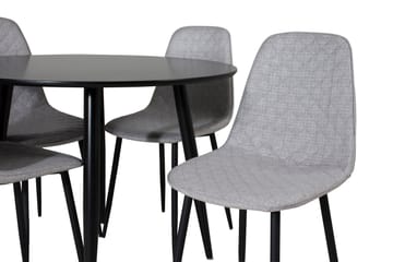 Plaza Matgrupp 100 cm Rund med 4 Polar stolar - Svart - Möbler - Bord & matgrupp - Matgrupp