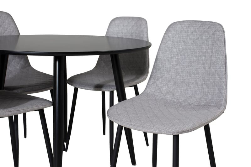 Plaza Matgrupp 100 cm Rund med 4 Polar stolar - Svart - Möbler - Bord & matgrupp - Matgrupp