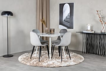 Plaza Matgrupp 100 cm Rund med 4 Polar stolar - Svart - Möbler - Bord & matgrupp - Matgrupp